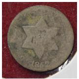 1852 Silver Three Cent Piece