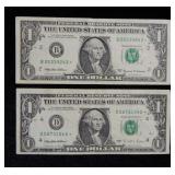 1995 & 1999 $1 Star Notes - Fed Res Notes
