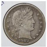 1902 Barber Silver Quarter