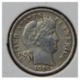 1916 Barber Silver Dime