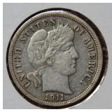1911 Barber Silver Dime