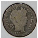 1904 S  Barber Silver Dime