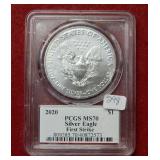 2020 Silver Eagle 1oz PCGS MS70 - First Strike