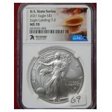 2021 Silver Eagle 1oz Type 2 NGC MS70-State Series