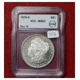 1879 S Morgan Silver Dollar ICG MS63