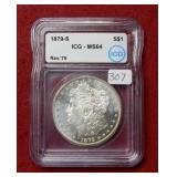 1879 S Morgan Silver Dollar ICG MS64