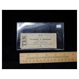 1863 Ten Cent Fractional Note - Shenandoah County