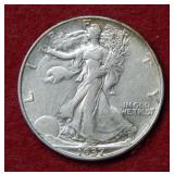 1937 Walking Liberty Silver Half Dollar Coin