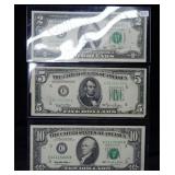 1976 $2 - 1950 $5 - 1995 $10 Crisp Fed Res Notes