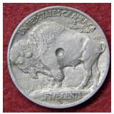 1913 D Buffalo Nickel - Type I - Ding on Reverse
