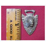 High Relief Native American/ Arrow Head Tag/Medal