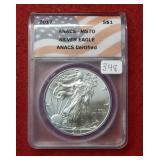 2017 Silver Eagle 1oz ANACS MS70