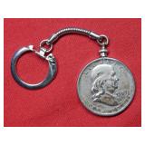 1959 D Franklin Silver Half Key Chain