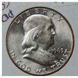 1963 Franklin Silver Half Dollar Coin