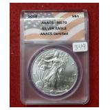 2018 Silver Eagle 1oz ANACS MS70