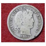 1892 O Barber Silver Dime