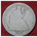 1875 CC Seated Liberty Silver Half