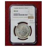 1940M Mexico Silver Peso NGC MS64