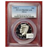 1998 S Kennedy Silver Half PCGS PR69 DCAM