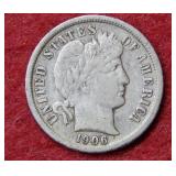 1906 O Barber Silver Dime
