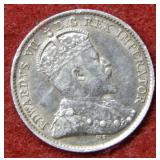 1910 Canada Silver Half Dime Coin