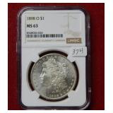 1898 O Morgan Silver Dollar NGC MS63