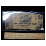 1854 $1 Northern Indiana Note