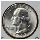 1953 D Washington Silver Quarter