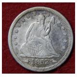 1853 Seated Liberty Silver Quarter - Arrows & Rays