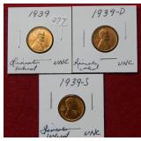 1939 PD&S Lincoln Wheat Cents