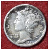 1927 D Mercury Silver Dime