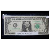 1981 A $1 Fed Res Note - Back Plate Error - Crisp