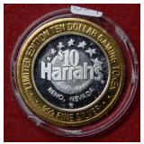 Harrahs .999 Silver Center Las Vegas Token