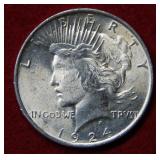 1924 Peace Silver Dollar Coin***