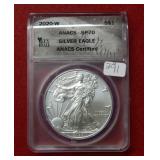 2020 W Silver Eagle 1oz ANACS SP70