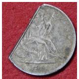 1861 O No Motto Part of Coin Seated Liberty Half