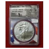 2021(W) Silver Eagle 1oz ANACS MS70 - type 1
