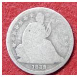 1839 O Seated Liberty Silver Dime - no drapery