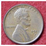 1911 D Lincoln Wheat Cent - brown