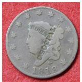 1818 Large Cent with Counterstamp