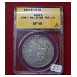 1893 Morgan Silver Dollar ANACS EF40 - VAM 4