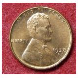 1938 S Lincoln Wheat Cent