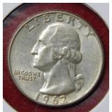 1962 D Washington Silver Quarter