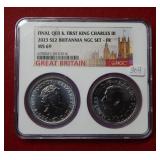 2023 UK Queen & King Silver Britannia NGC MS69