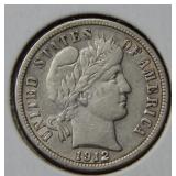 1912 D Barber Silver Dime