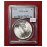 1922 Peace Silver Dollar PCGS MS65
