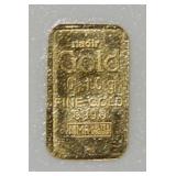 1/10th gram of .999 Fine Gold Nadir Bullion