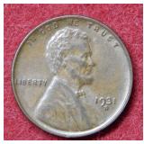 1931 D Lincoln Wheat Cent - brown