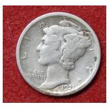 1921 D Mercury Silver Dime