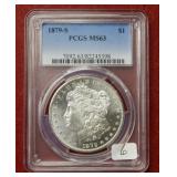 1879 S Morgan Silver Dollar PCGS MS63